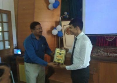 Dr. Krishna Prasad Director MIO speaks at St Agnes College, Mangalore