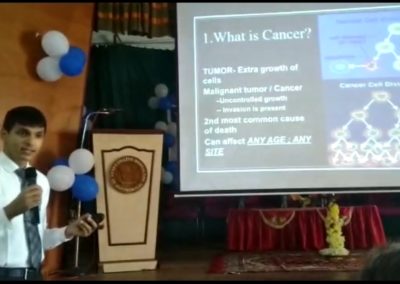 Dr. Krishna Prasad Director MIO speaks at St Agnes College, Mangalore