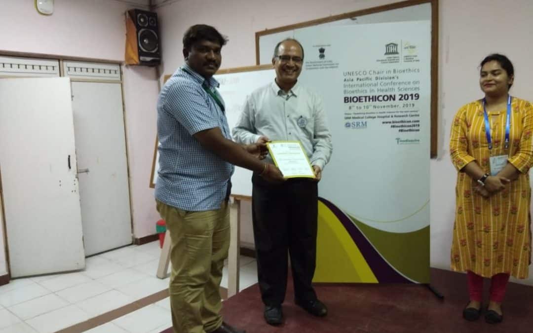 International conference on Bioethics “BIOETHICON 2019” at Chennai